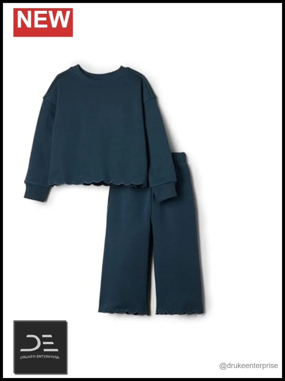 Toddler Girls French Terry Sweatshirt & Pant Set 2-Piece Relaxed Fit